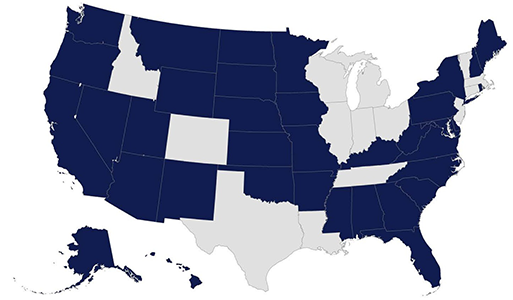 Participating states map march 2025 300px tall